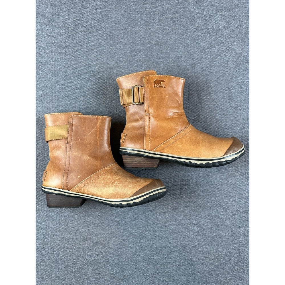 Sorel Addington Strap Boots Women's 7 Elk Brown Leather Waterproof NL2156-286